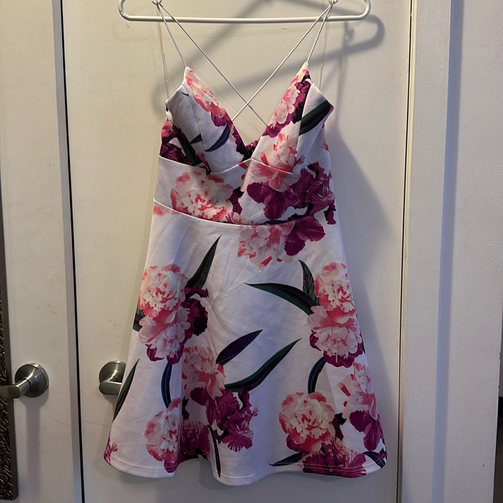 REVAMPED floral fit and flare dress